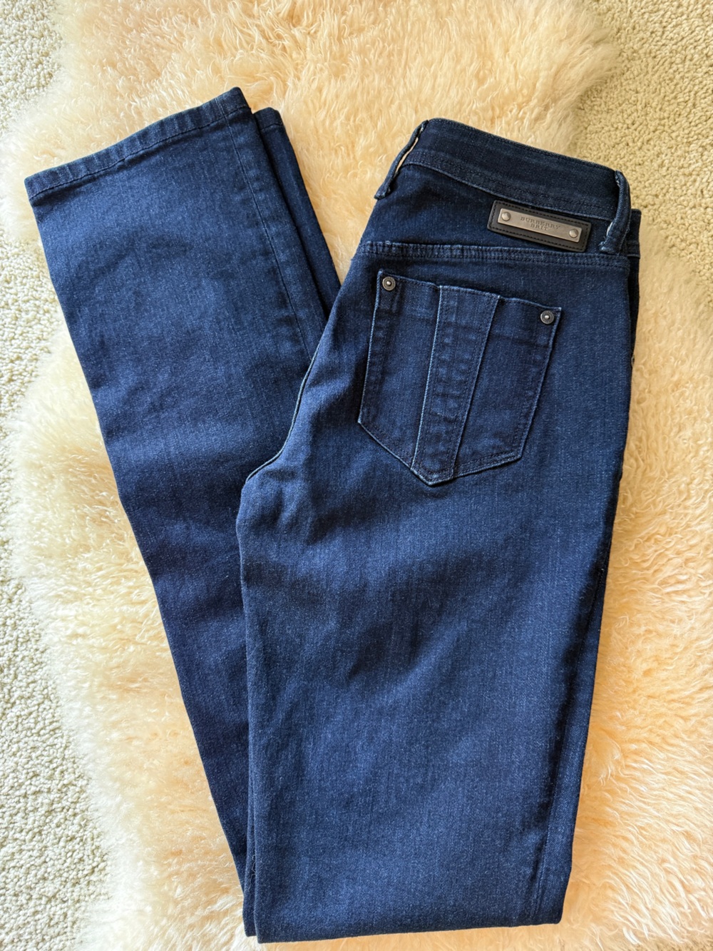 Burberry Brit Ladbroke Straight Jeans 28 Dark Wash Stretch Denim